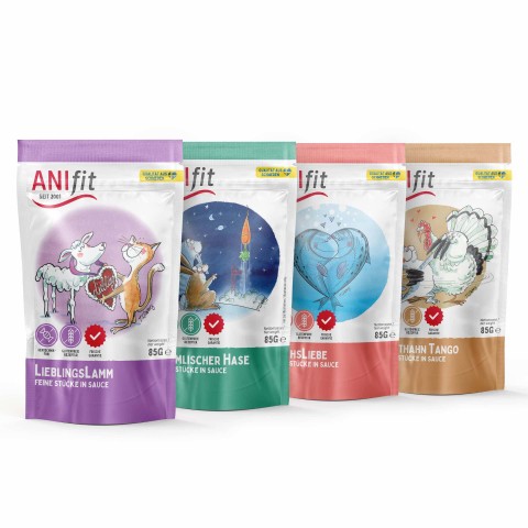 Cat Wet pet food MIX pack 12 x 85g 85g 1 Box, 4 varieties, 12 x 85g -1- Anifit